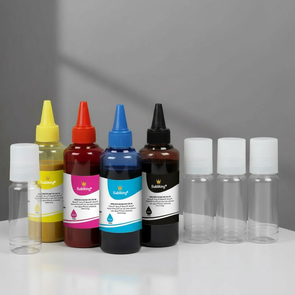 SubliKing® EcoRefill Starterset- 100ml Tinte und 70ml EcoTank Leerflaschen