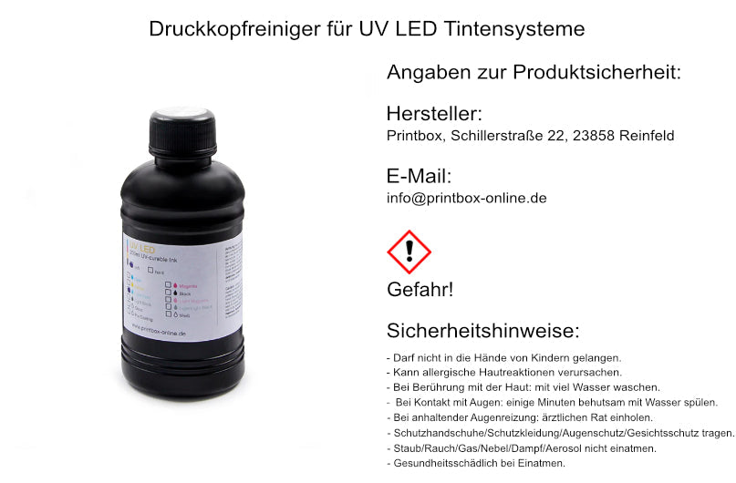 Print head cleaner for UV LED ink systems