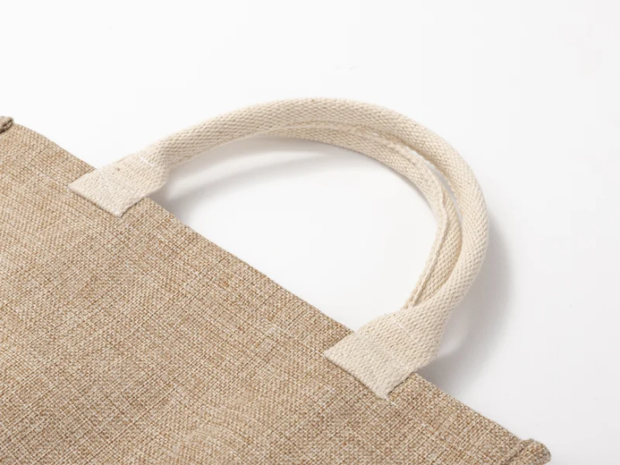 Subliking® Leinen-/ Strand-/ Tragetasche für Sublimation in Braun Natur