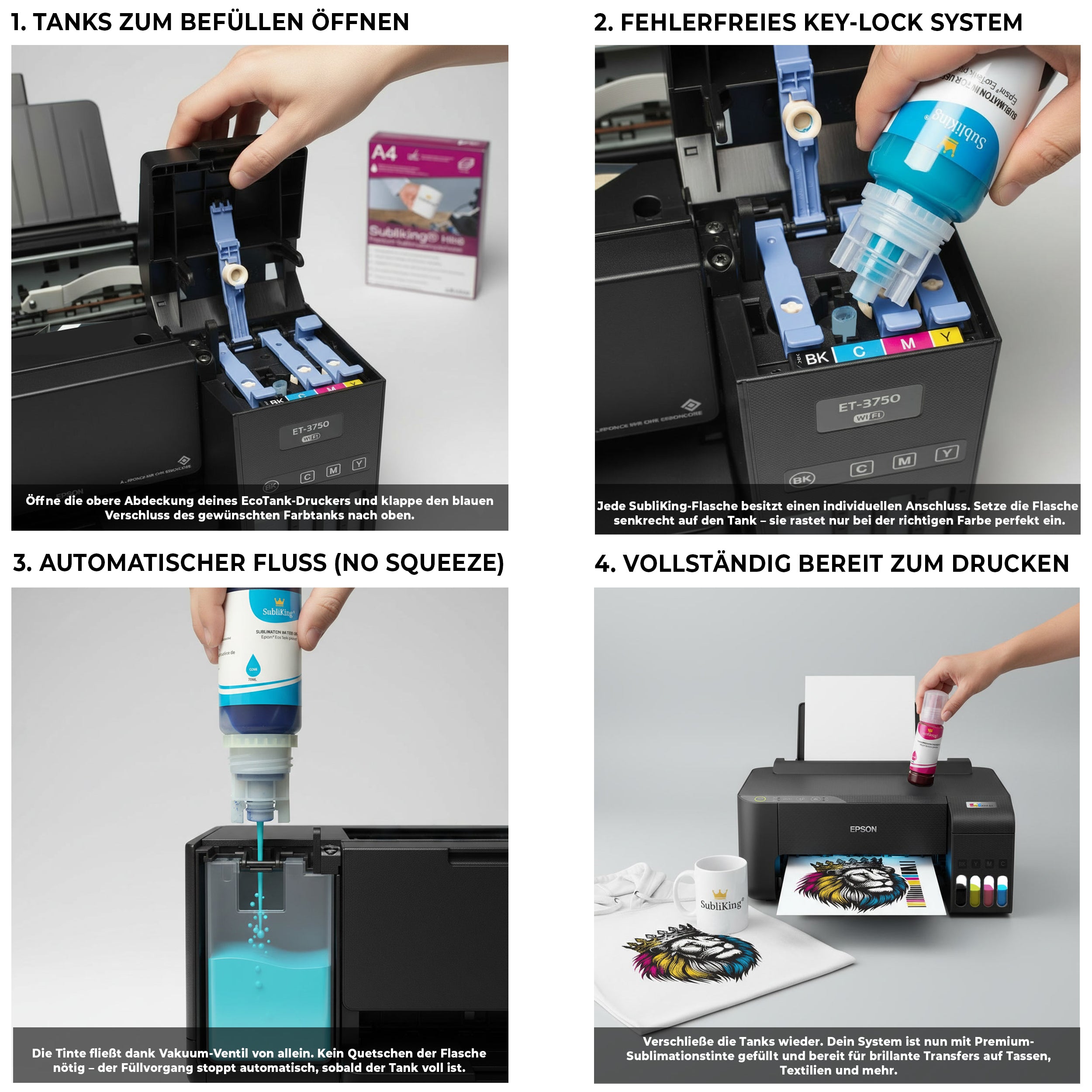 Epson® DIN A3+ ECOTANK Sublimationsdrucker mit Subliking® Starterset