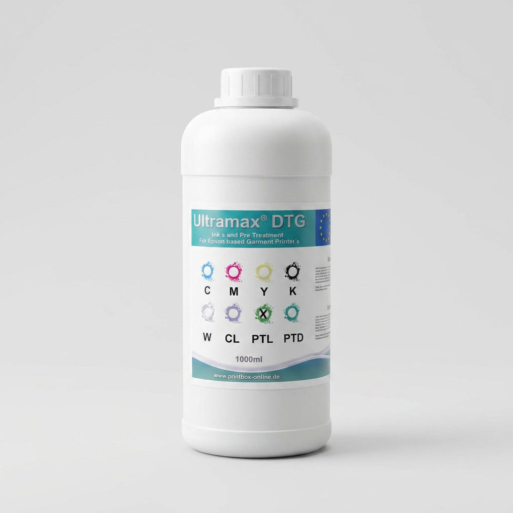 1L Ultramax® DTG Textil Pigment Tinten für Epson SureColor, Polyprint oder Texjet
