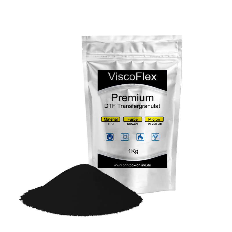 ViscoFlex Black feinkörniger schwarzer Transferkleber für Transfers auf Geweben
