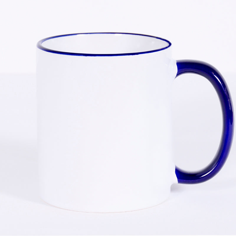 Subliking® Tasse mit farbigem Rand und Henkel in 11 Farben