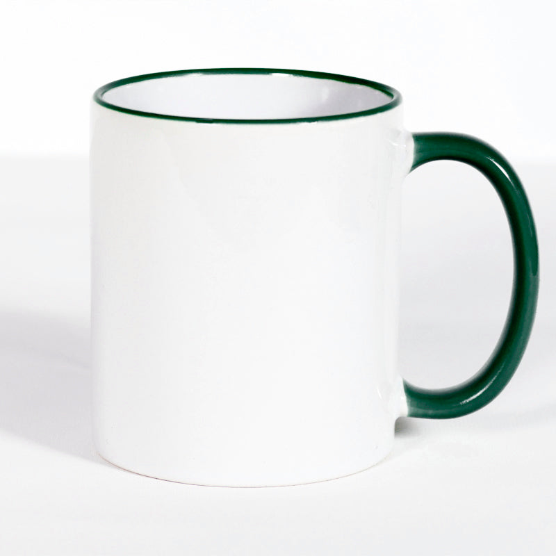 Subliking® Tasse mit farbigem Rand und Henkel in 11 Farben