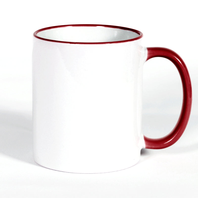 Subliking® Tasse mit farbigem Rand und Henkel in 11 Farben