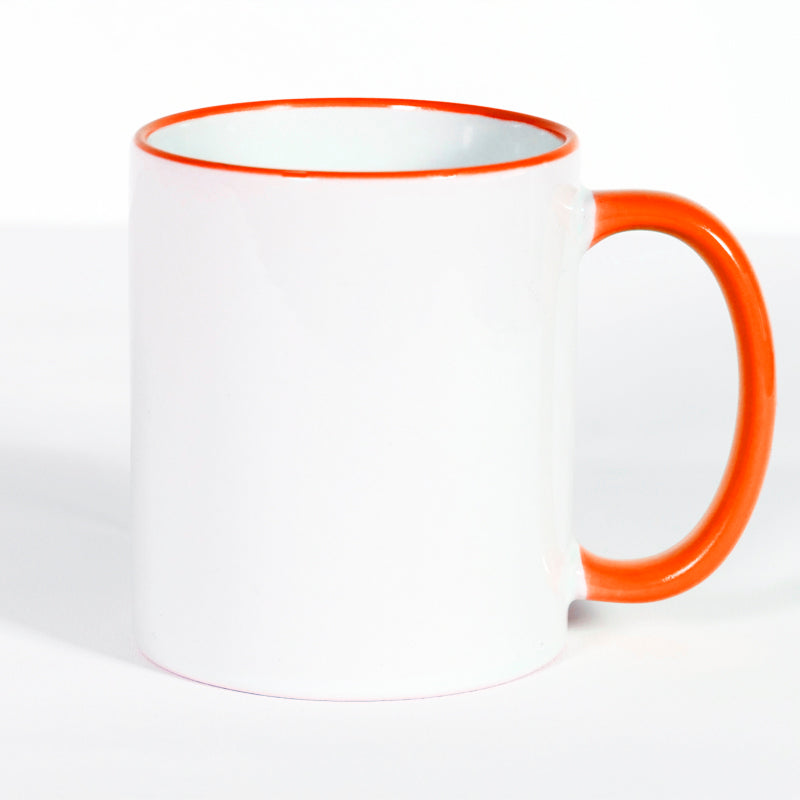 Subliking® Tasse mit farbigem Rand und Henkel in 11 Farben