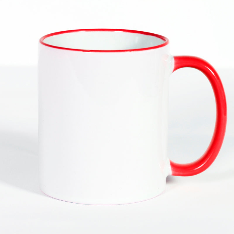 Subliking® Tasse mit farbigem Rand und Henkel in 11 Farben