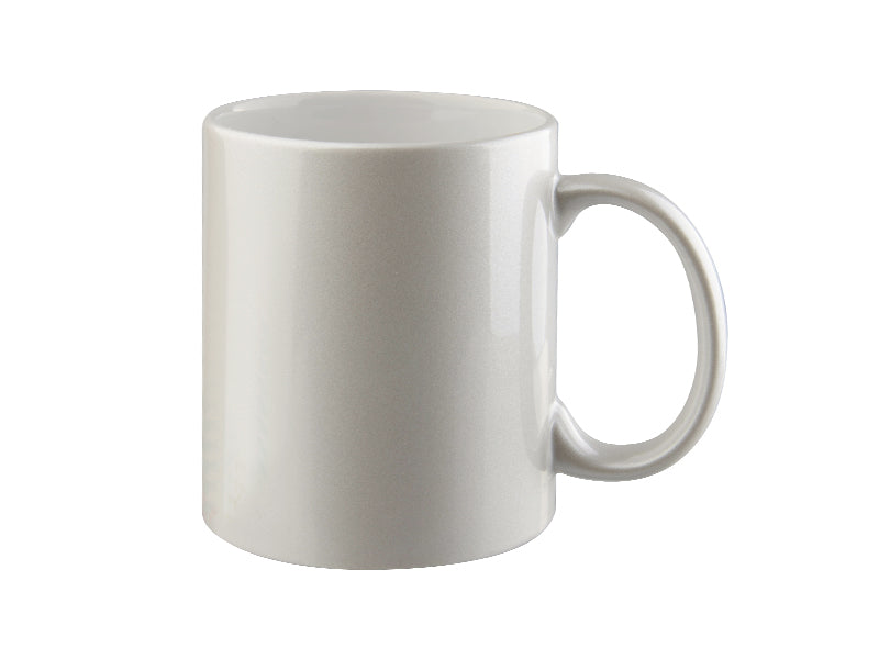 Perlglanz Effekt Tasse 11oz für Sublimation in Perlweiß