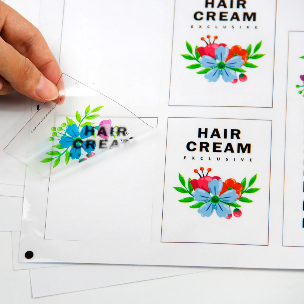 Selbstklebende PET Folienetiketten wasserfest für Inkjet-Drucker 20 Blatt Transp