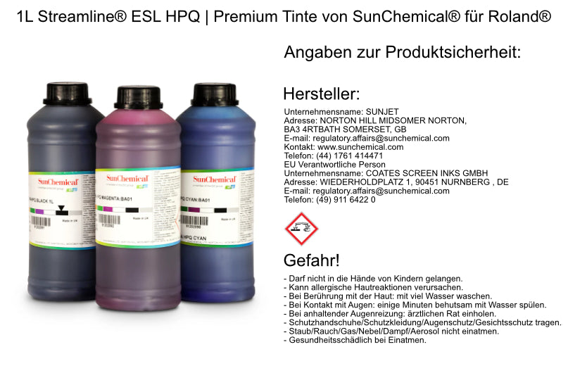 1L Streamline® ESL HPQ | Premium Tinte von SunChemical® für Roland®