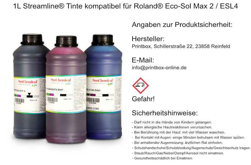 1L Streamline® Tinte kompatibel für Roland® Eco-Sol Max 2 / ESL4