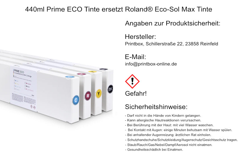 440ml Prime ECO ink replaces Roland® Eco-Sol Max ink