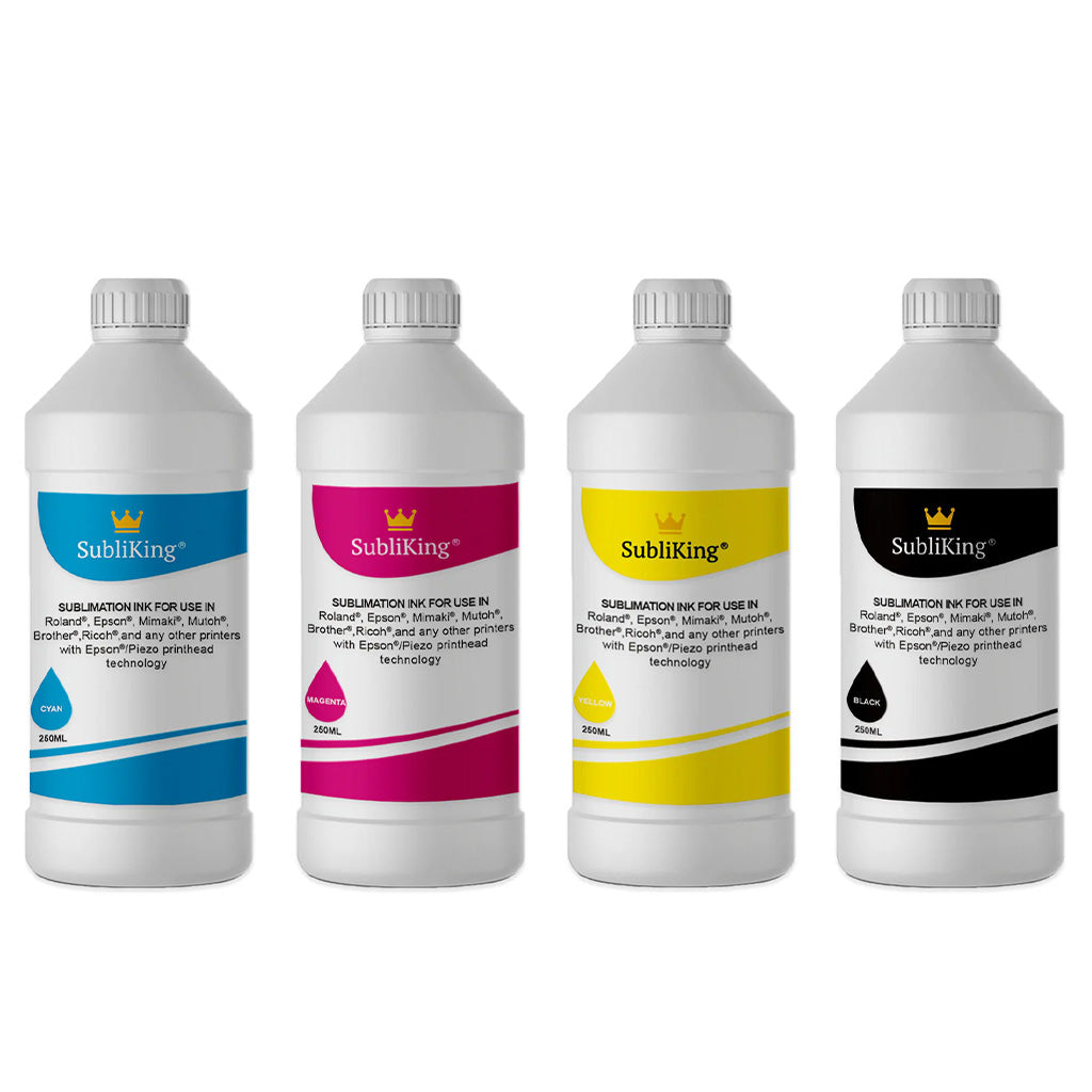 SubliKing® EcoTank Refill Set - 250ml Tinte + 140ml EcoTank Flaschen für alle Epson EcoTank Drucker