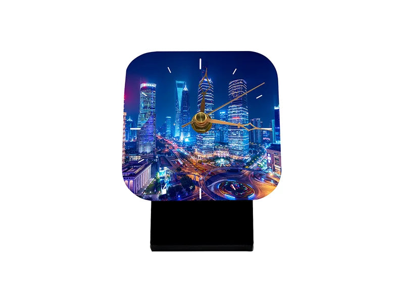 Sublimations Desktop Uhr aus Holz – quadratisch 10 x 10cm