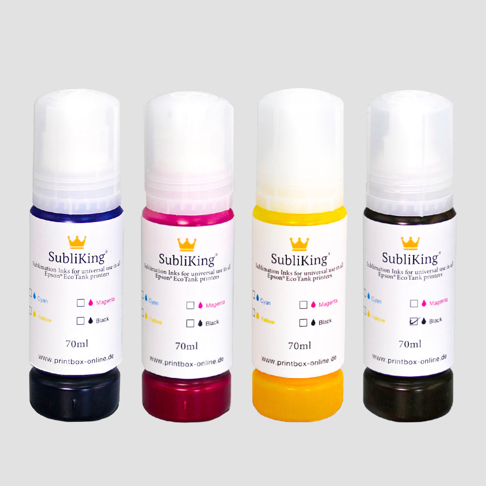 70ml Subliking® sublimation inks for all Epson® EcoTank printers with adapter
