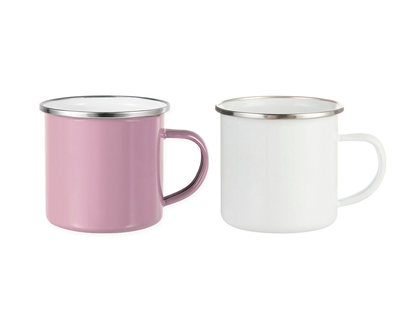 12oz enamel mug for sublimation in pink and gray green