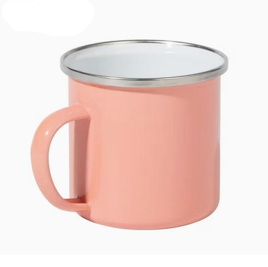 Emaille Tassen / Camping Becher mit Silber Rand für Sublimation - 12oz