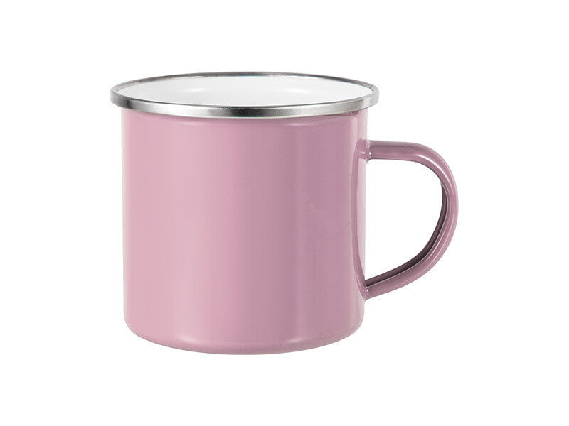 Emaille Tassen / Camping Becher mit Silber Rand für Sublimation - 12oz