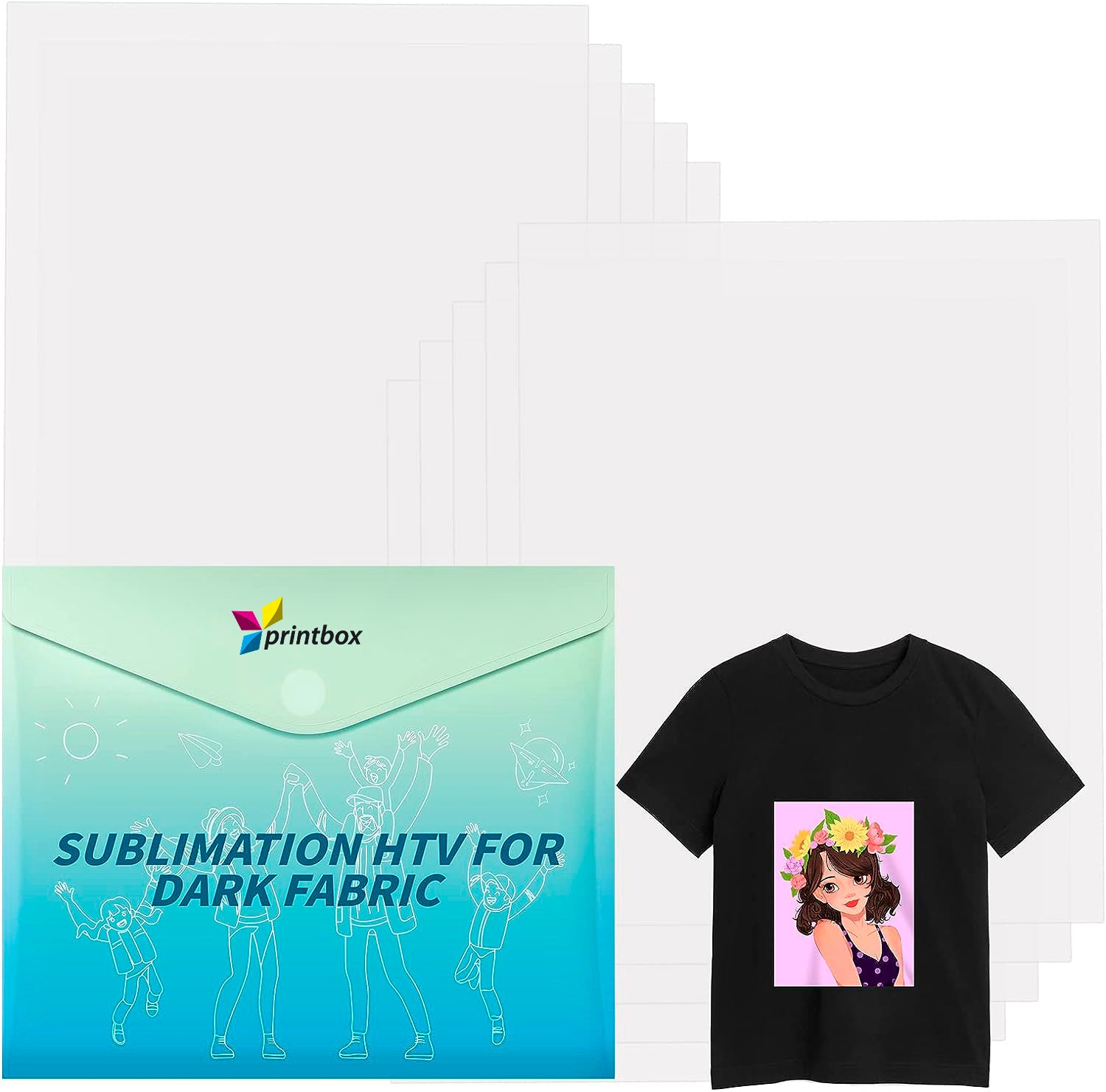 Subliking® HTV Vinyl Dark bedruckbare Flexfolie für Sublimation auf Baumwolle