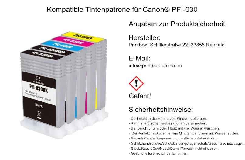 Kompatible Tintenpatrone für Canon® PFI-030