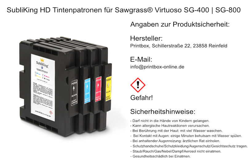 SubliKing HD Tintenpatronen für Sawgrass® Virtuoso SG-400 | SG-800