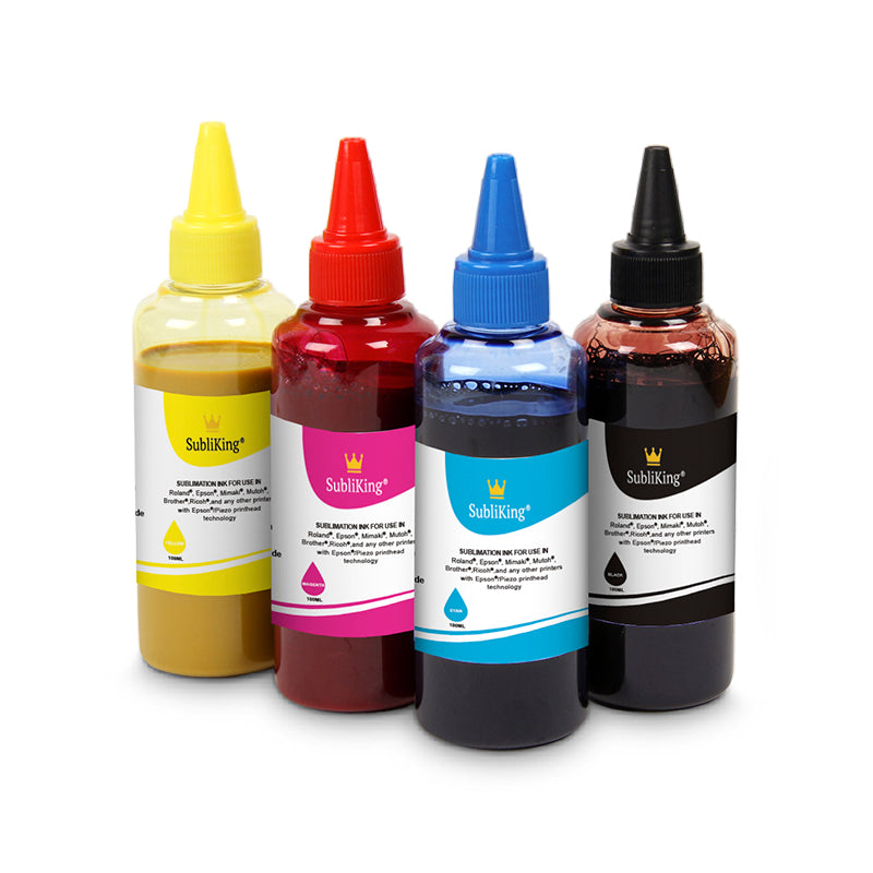 SubliKing® EcoTank Refill Set - 100ml Tinte + Flaschen für alle Epson EcoTank Drucker