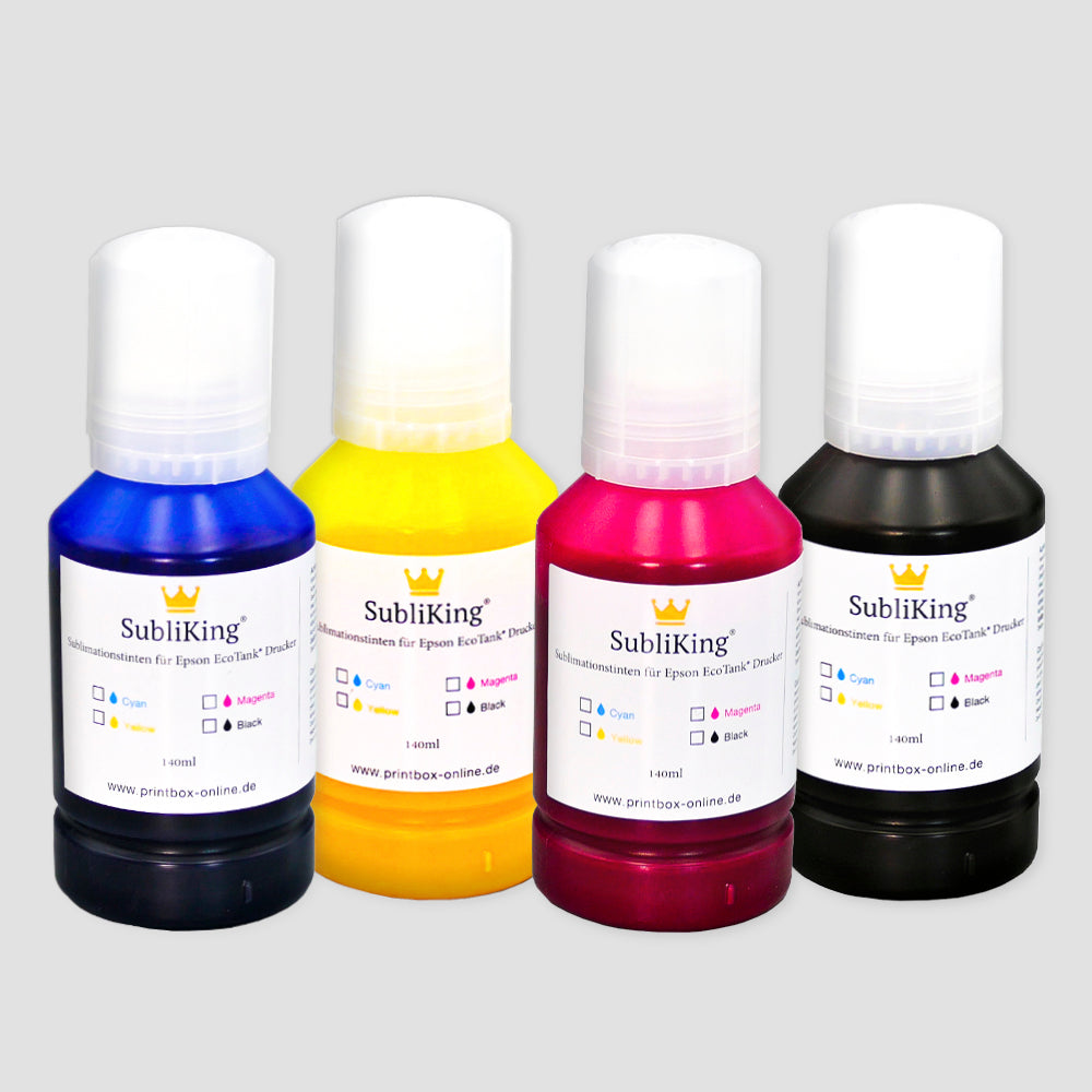 140ml Subliking® XXL sublimation inks for Epson® EcoTank printers with adapter 