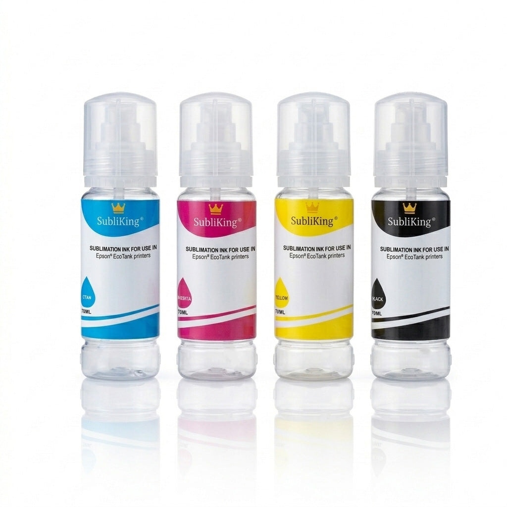 SubliKing® EcoTank Refill Set - 100ml Tinte + Flaschen für alle Epson EcoTank Drucker