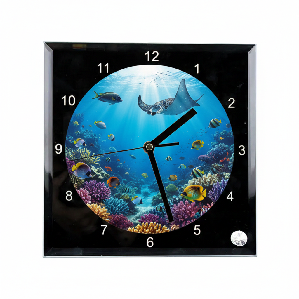 Subliking® Wanduhr aus Glas zum Sublimieren - Ø20 cm - Runde Glasuhr für Sublimation
