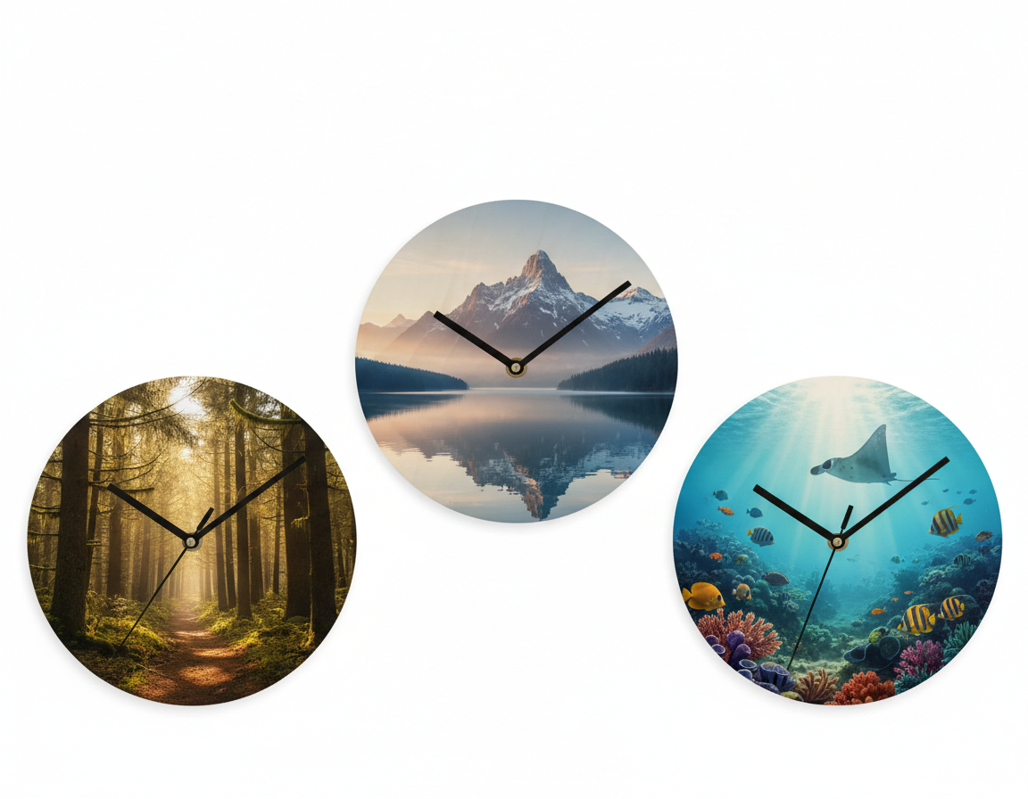 Subliking® Wanduhr aus Holz zum Sublimieren - Rund Ø 20cm - für den Sublimationsdruck