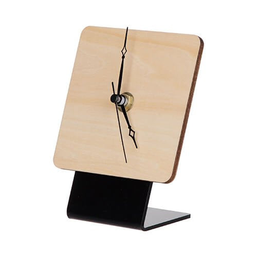 Subliking® Tischuhr aus Holz - 10x10cm - bedruckbar im Sublimationsdruck
