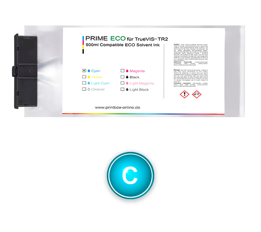Prime ECO 500ml ink bag compatible with Roland® TrueVIS TR2