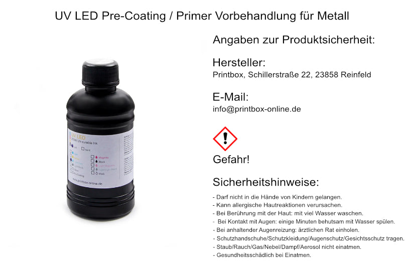 UV LED pre-coating / primer pretreatment for metal