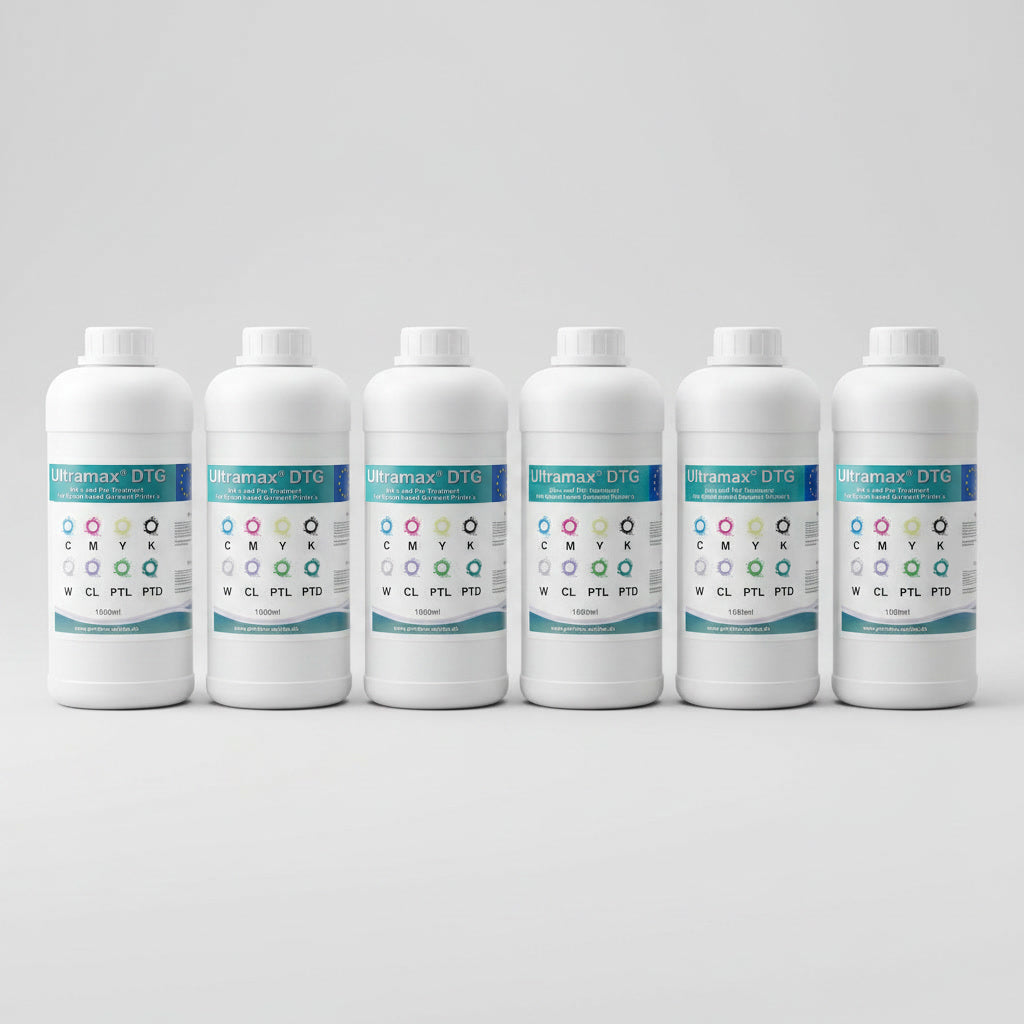 1L Ultramax® DTG Textil Pigment Tinten für Epson SureColor, Polyprint oder Texjet