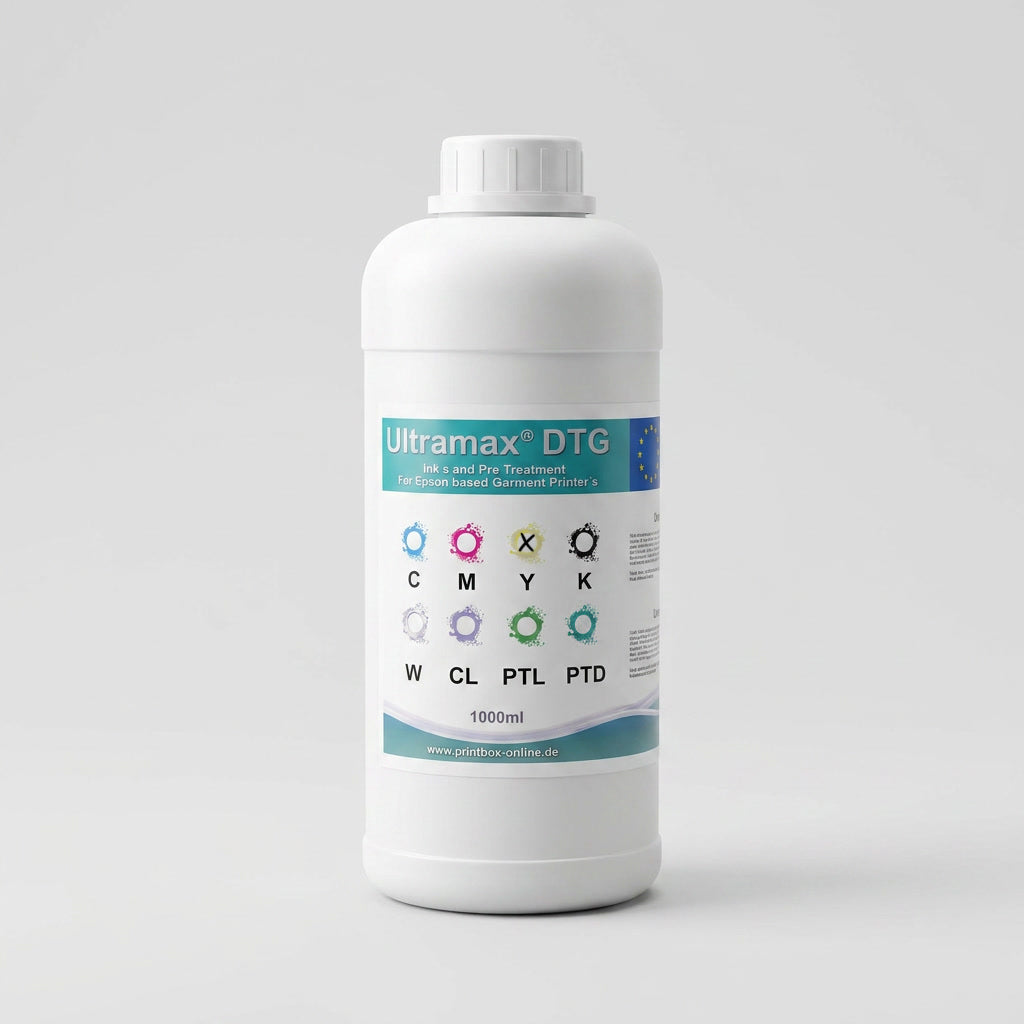 1L Ultramax® DTG Textil Pigment Tinten für Epson SureColor, Polyprint oder Texjet
