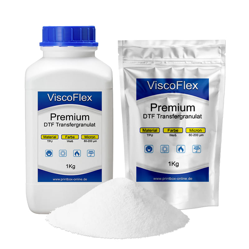 ViscoFlex White fine-grained white transfer adhesive for transfers on fabrics