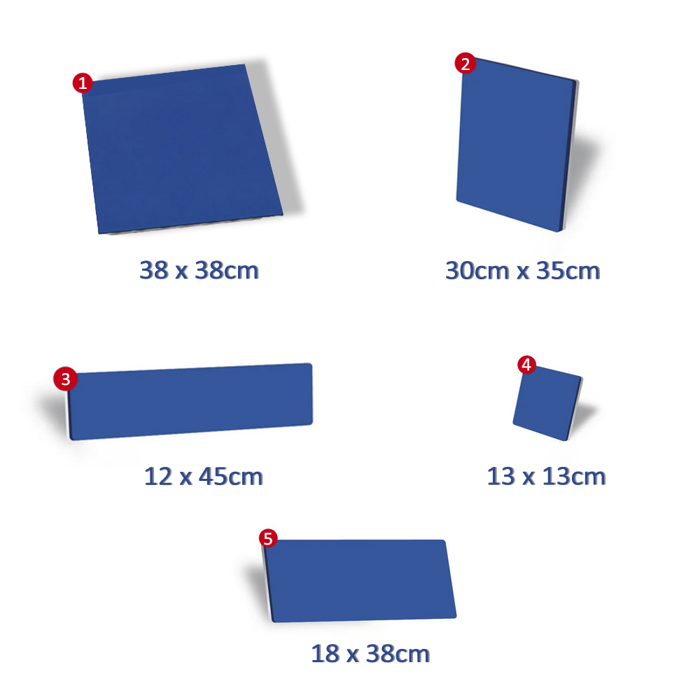 Exchangeable plates for SmartPress Professional thermal presses in 5 different sizes