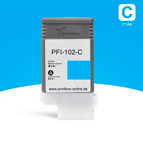 Cyan alternative Tinte für Canon® IPF 500 600 700 Serie ersetzt PFI-102C