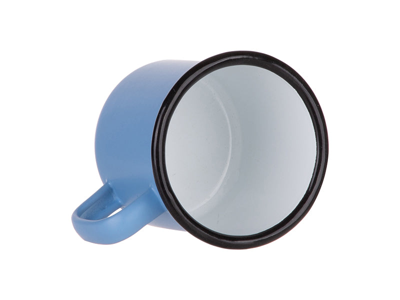12oz enamel mugs with black rim for sublimation in pastel colors 