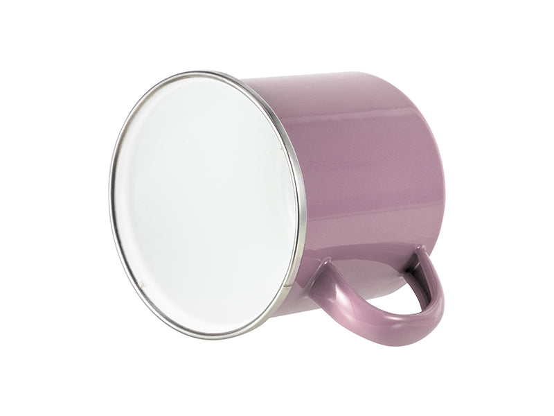 12oz enamel mug for sublimation in pink and gray green