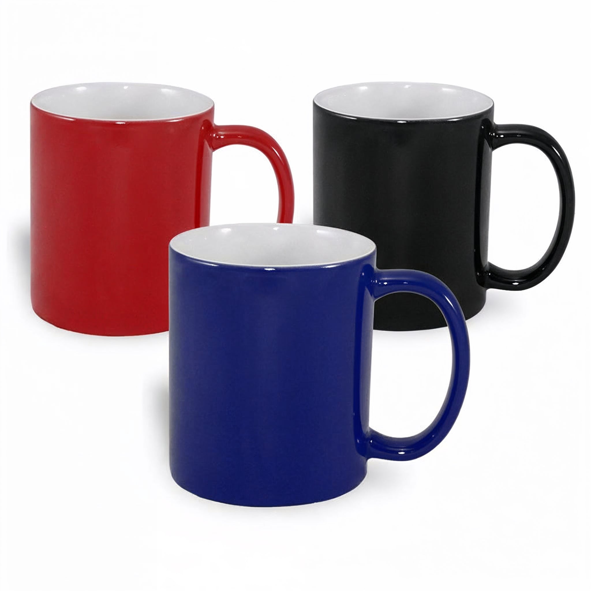Farbwechsel Tasse / Magic Mug für Sublimation in Rot, Blau und Schwarz