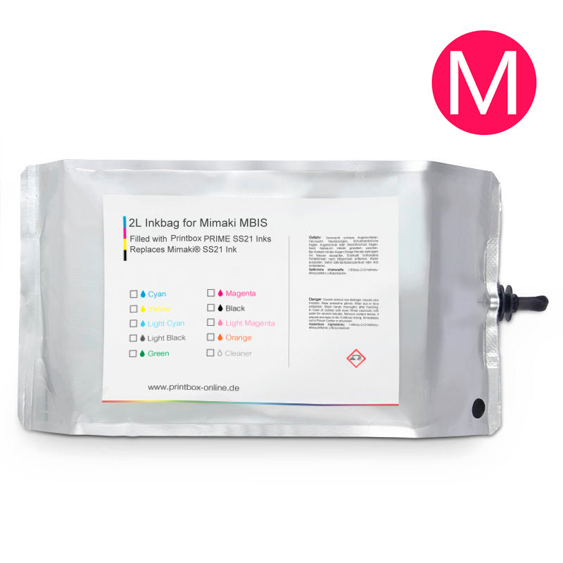 2L PRIME SS21 ink bag with chip Mimaki MBIS replaces Mimaki® SS21
