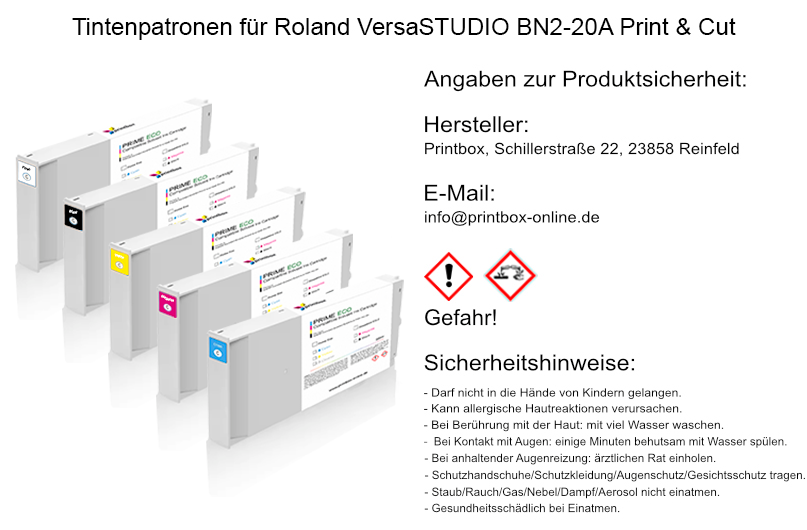 Tintenpatronen für Roland VersaSTUDIO BN-20/ BN-20A/ BN2-20A