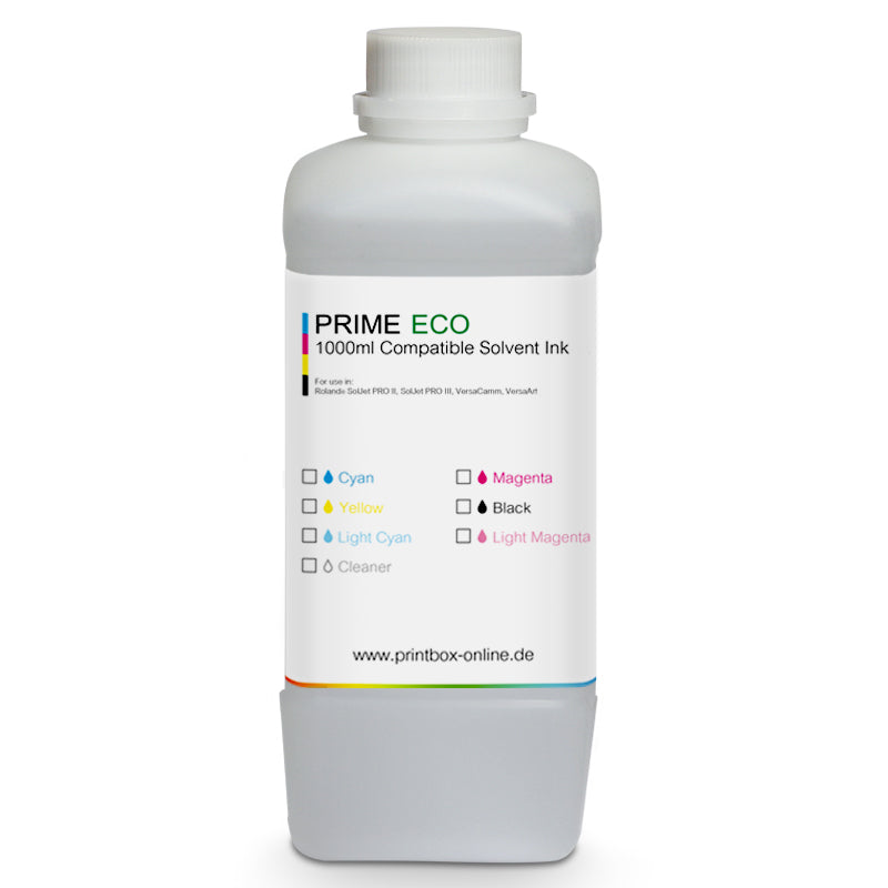 1L Prime Eco Solvent Tinte für Roland Eco-Sol Max 3 / Reiniger