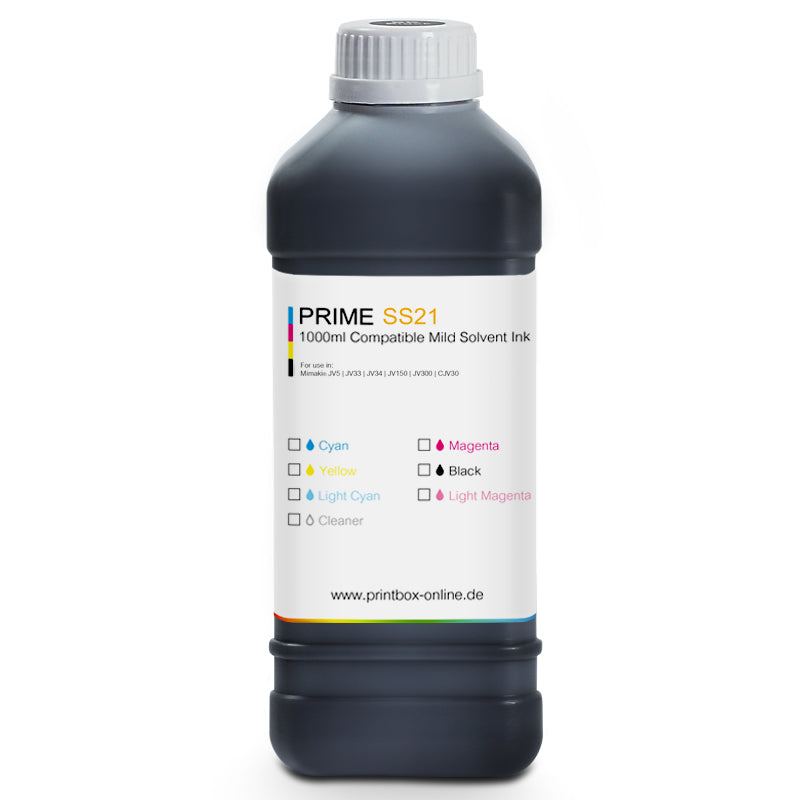 1L Black Prime SS21 Tinte für Mimaki JV33 | JV34 | CJV30 | JV5