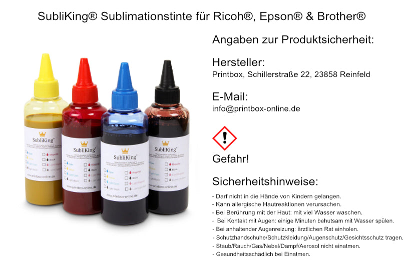 SubliKing® sublimation ink for Ricoh®, Epson® &amp; Brother®