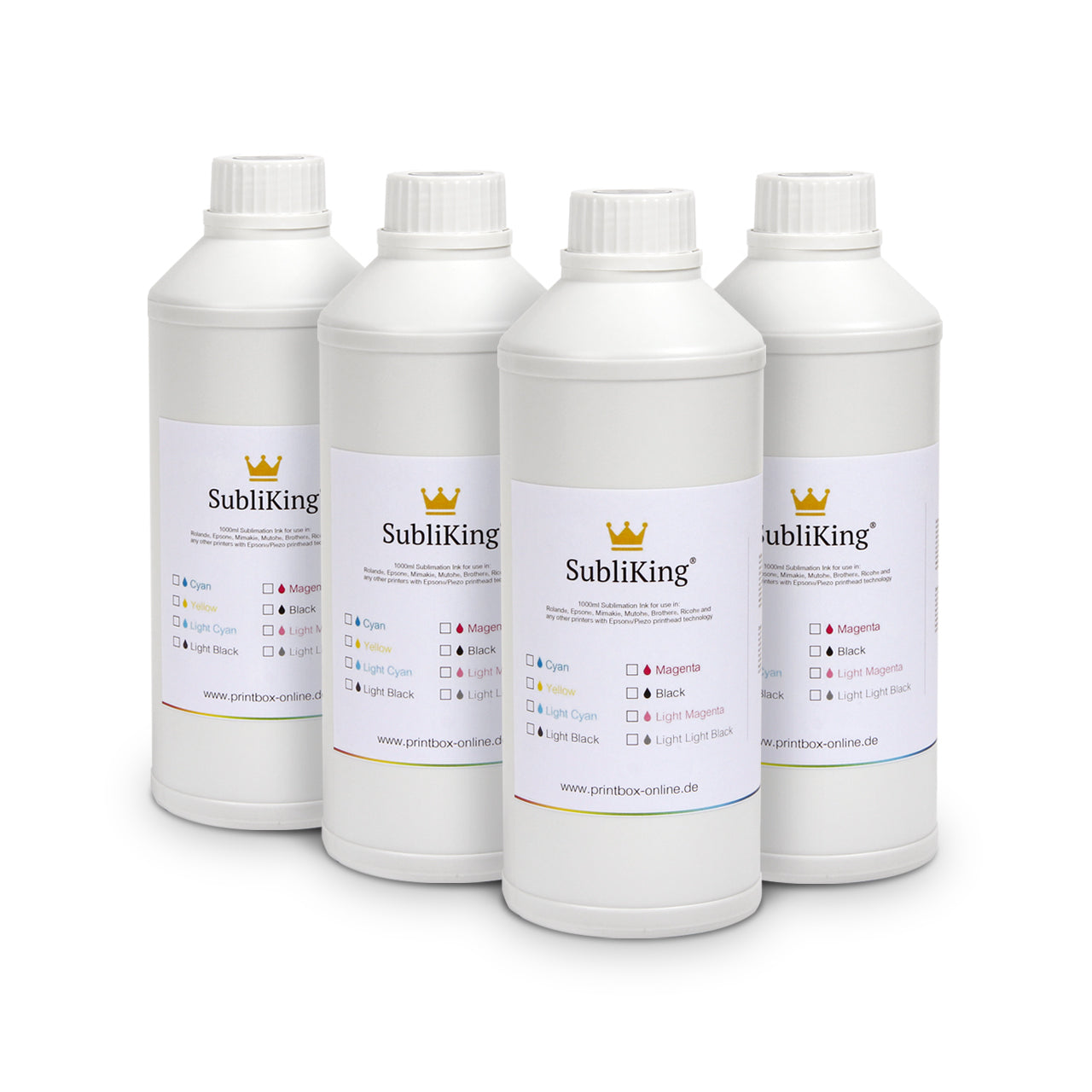 SubliKing® Sublimationstinte für 250ml CMYK Set