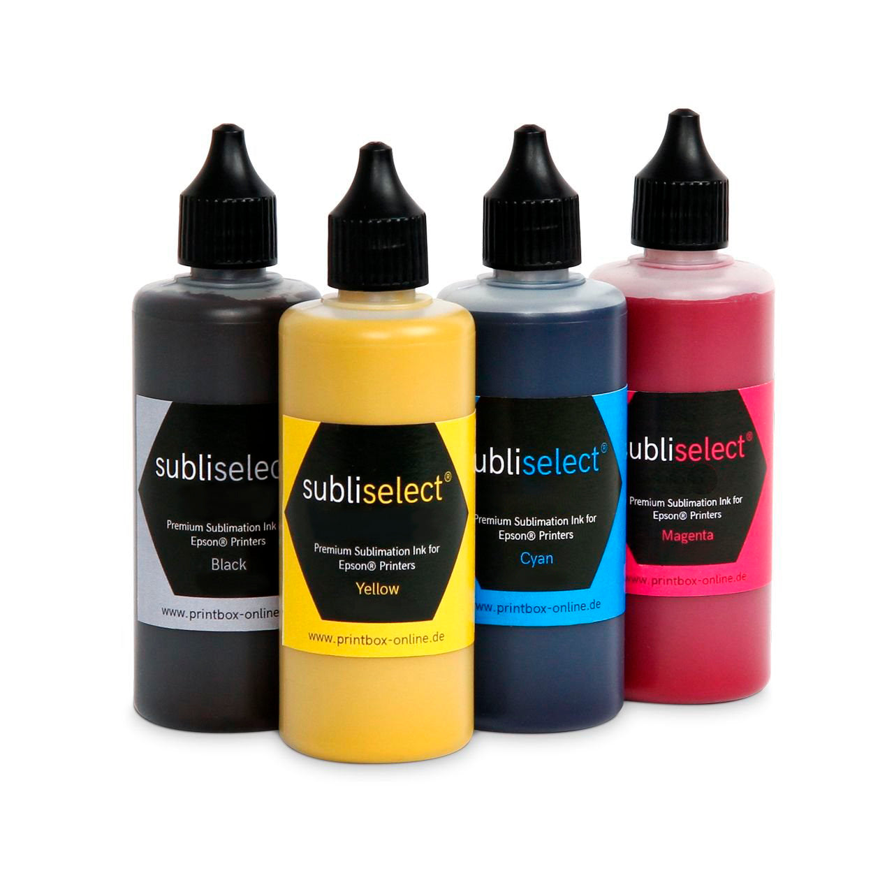 Subliselect® Premium Sublimationstinten für Epson Drucker ohne EcoTank Adapter