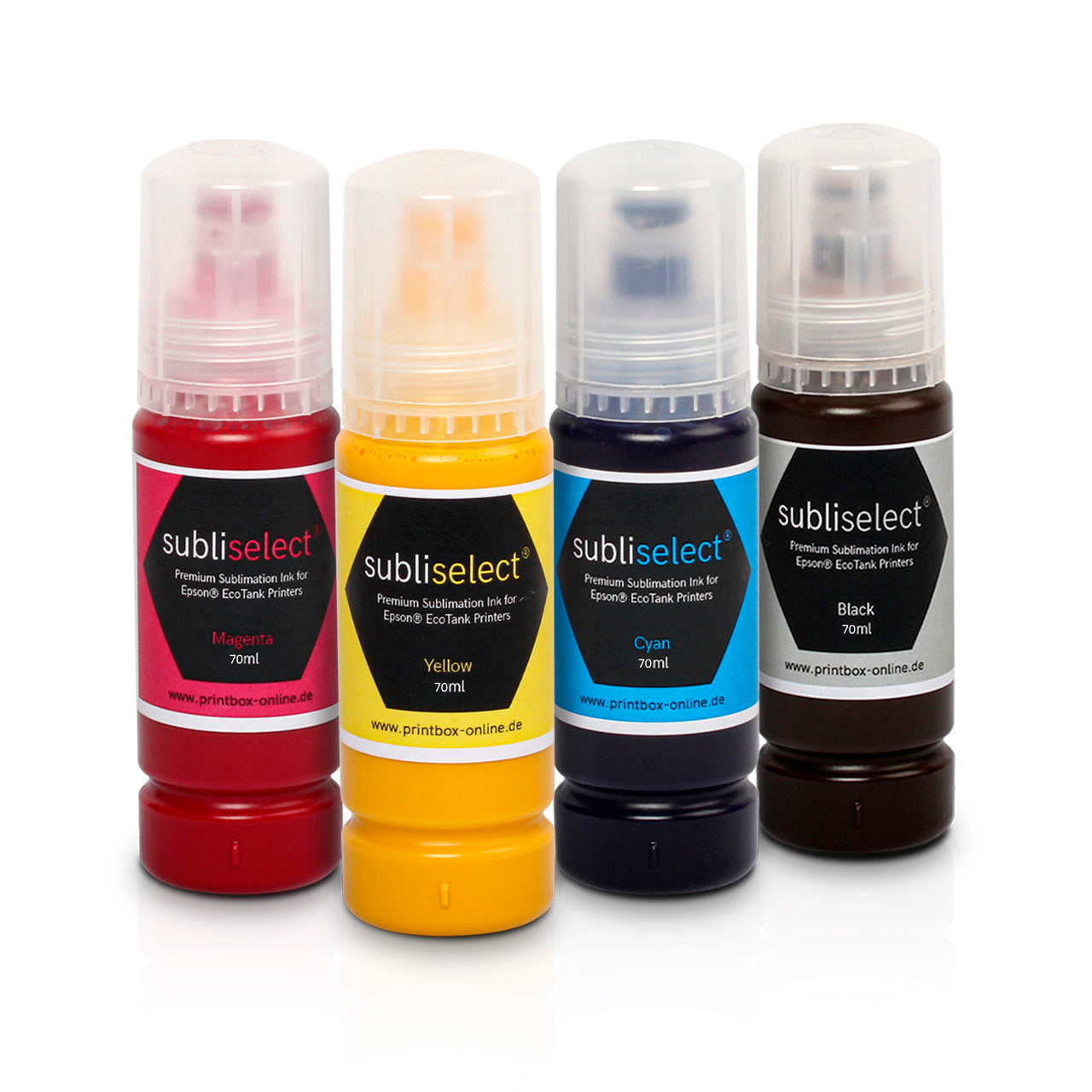 Subliselect® Premium Sublimationstinten mit Adapter für EcoTank Drucker