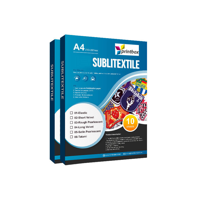 Sublitextile, plottbares Gewebe für Patchetiketten sublimierbar / 10 Blatt